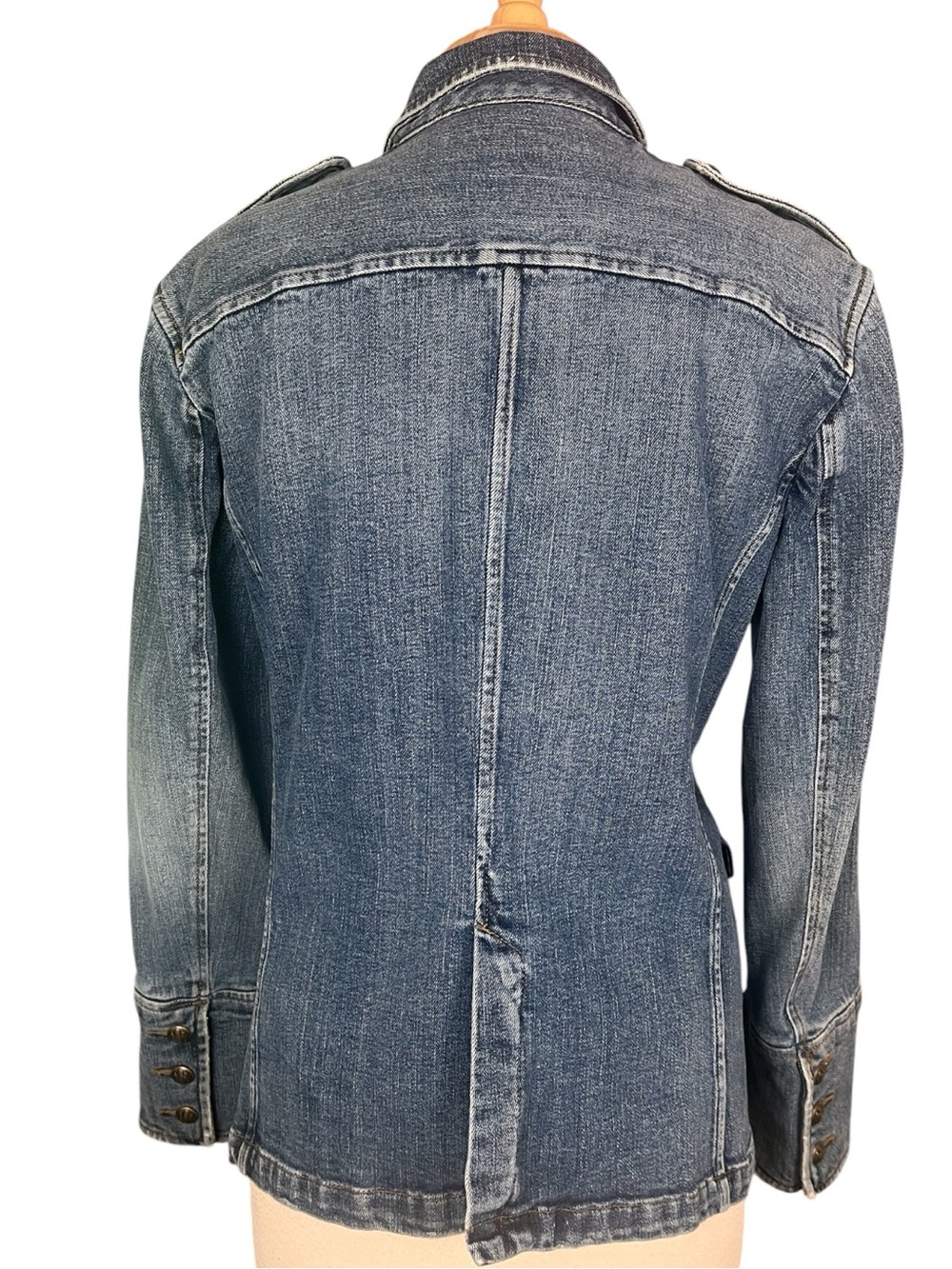 Vintage Ralph Lauren Jeans Co. Denim Chore Jacket Womens XL Military Utility - Picture 3 of 14